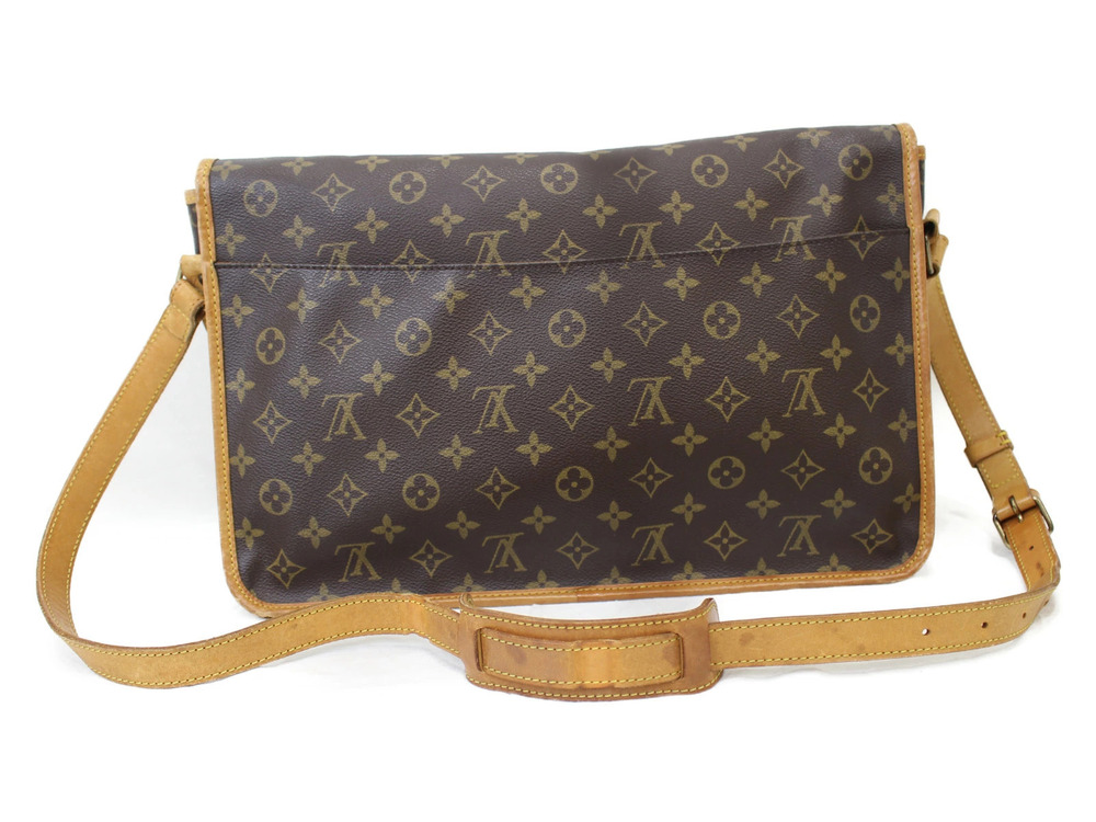 Louis Vuitton Bag Brown Shoulder Messenger Canvas Gibeciere Monogram
